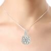 Two Carat Halo Cubic Zirconia Pendant Necklace